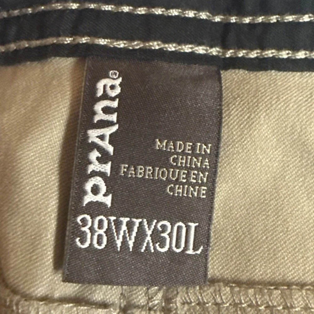 prAna Stretch Zion Convertible Cargo Pants Mens 38x30 Tan Convertible Hiking
